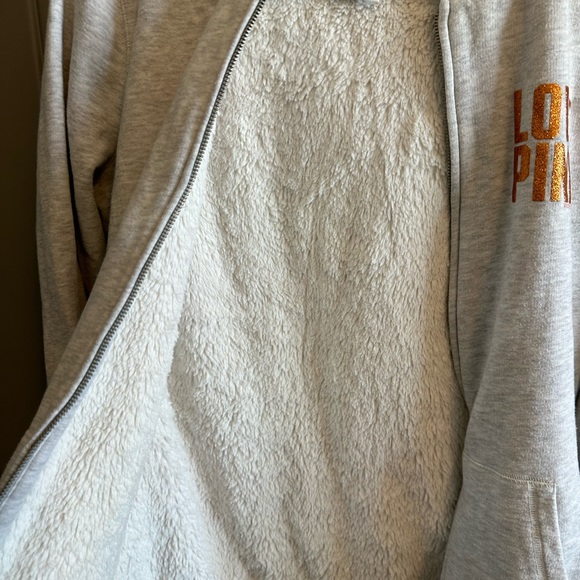 Worn PINK Broncos Sherpa lined full zip hoodie - Picture 4 of 4